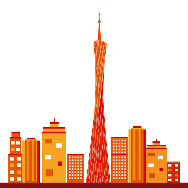 广州塔城市标志性建筑插画