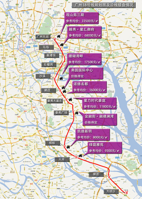 广州地铁十八号线终点站在万顷沙哪里