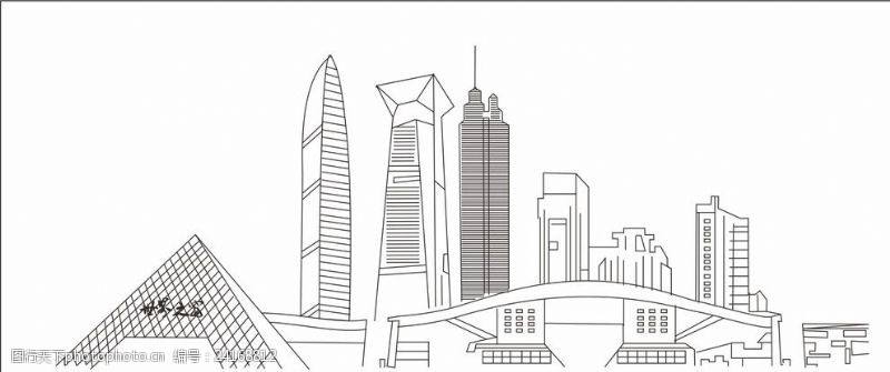 标志性建筑线稿图片素材